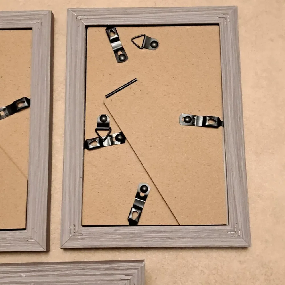 Baijiali Photo Frames Set Of 3 Wood Like Color Gray